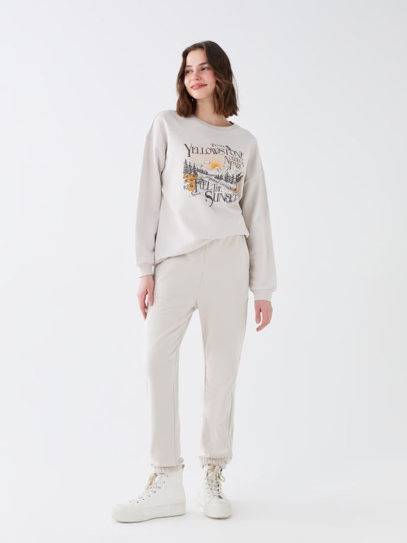 Women's Elastic Waist Regular Jogger Sweatpants