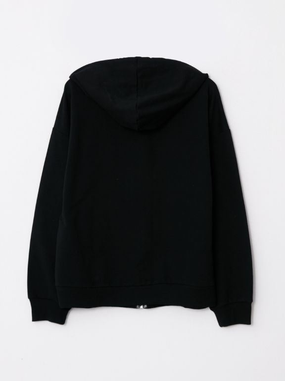 Hooded Regular Long Sleeve Women's Sports Cardigan