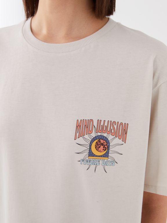 Crew Neck Printed Short Sleeve Women's T-shirt