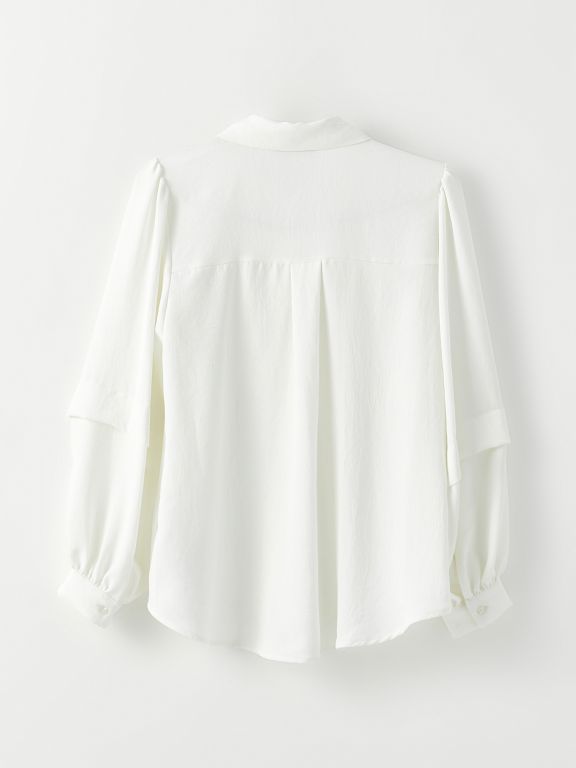 Buttoned Regular Long Sleeve Women's Shirt