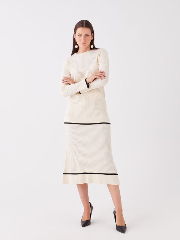 Women's Elastic Waist Plain Knitwear Skirt