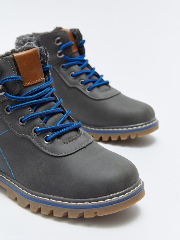 Lace-Up and Zipper Boys Boots