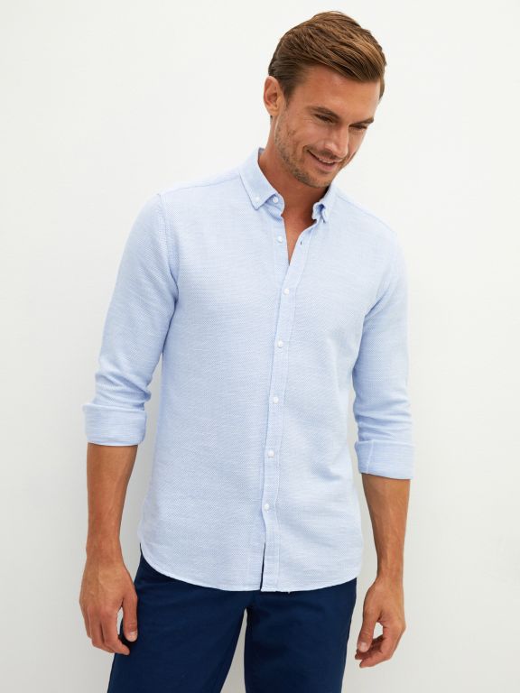Slim Fit Long Sleeve Men's Shirt