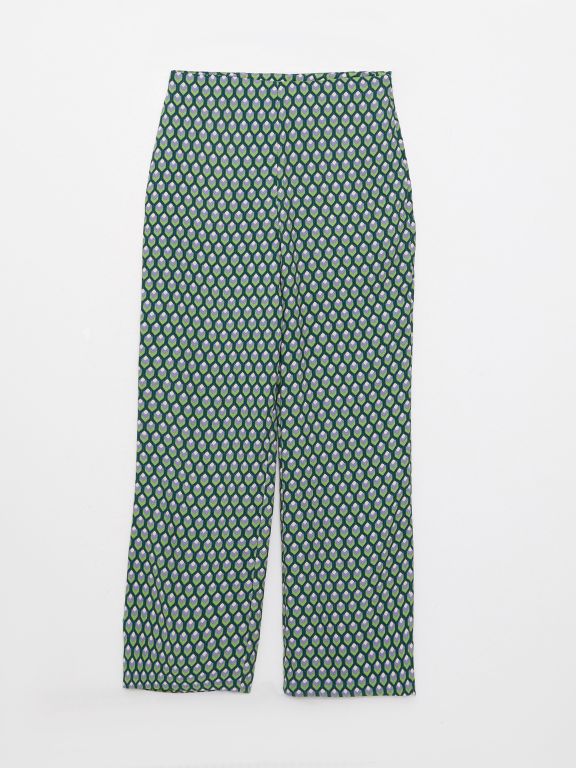 Patterned Viscose Women's Trousers