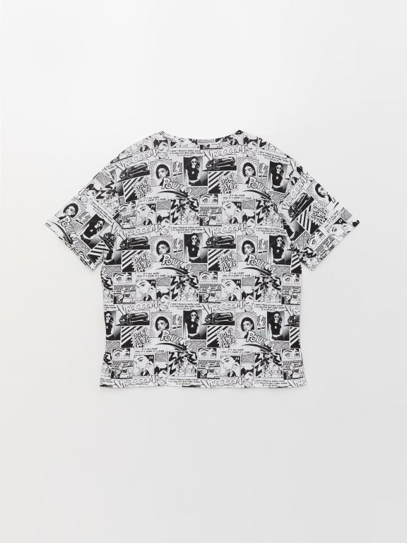 Crew Neck Printed Short Sleeve Women's T-shirt