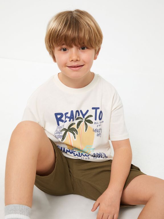 Comfortable Fit Crew Neck Printed Boys T-Shirt