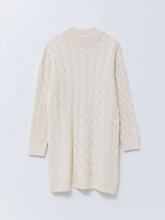 Half Turtleneck Patterned Long Sleeve Women's Knitwear Tunic