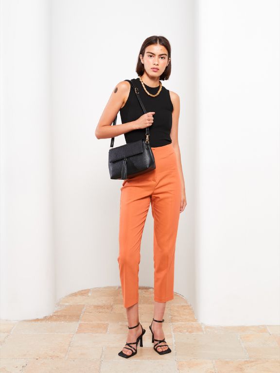 Leather Look Patterned Women's Crossbody Bag