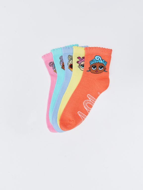 LOL Surprise OMG Licensed Girls' Socks 5 Pack