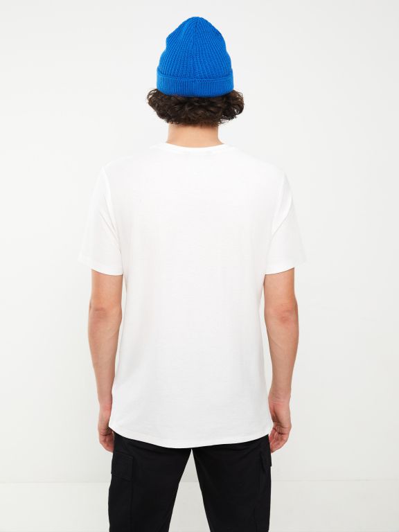 Crew Neck Short Sleeve Printed Men's T-shirt
