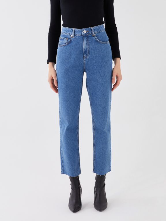 Women's Standard Fit Regular Denim Trousers