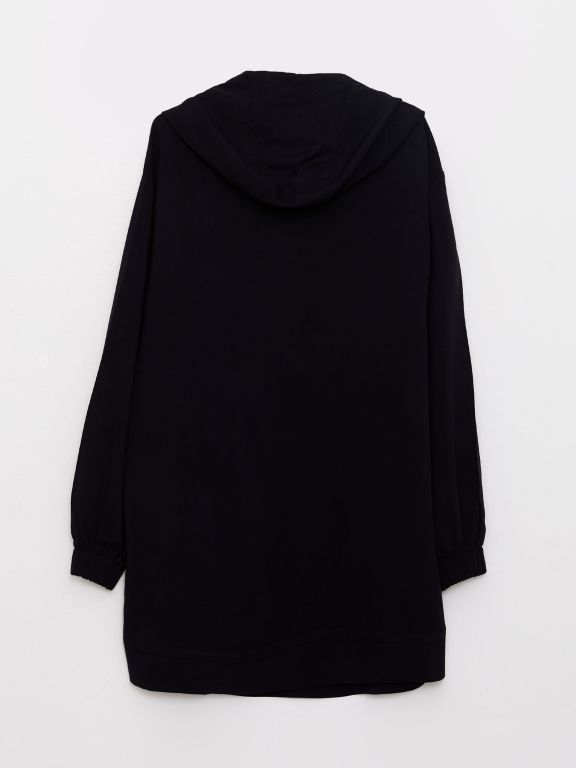 Hooded Regular Long Sleeve Oversize Women's Tunic