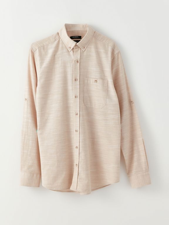 Regular Fit Long Sleeve Patterned Men's Shirt