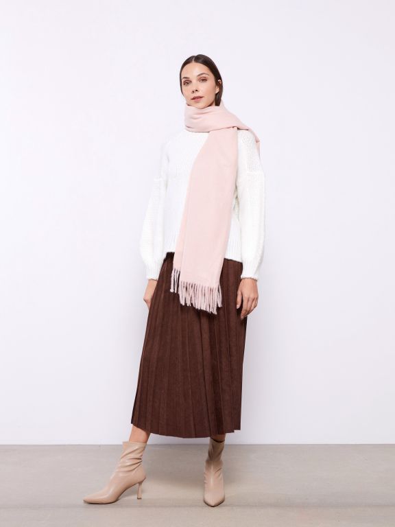 Plain Tasseled Women's Scarf