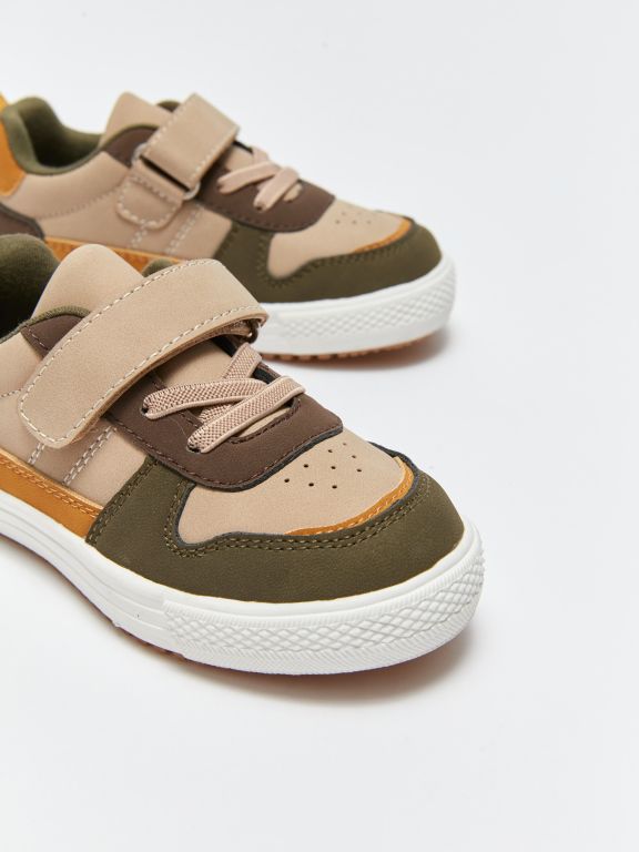 Color Block Lace and Velcro Closure Baby Boy Sneakers