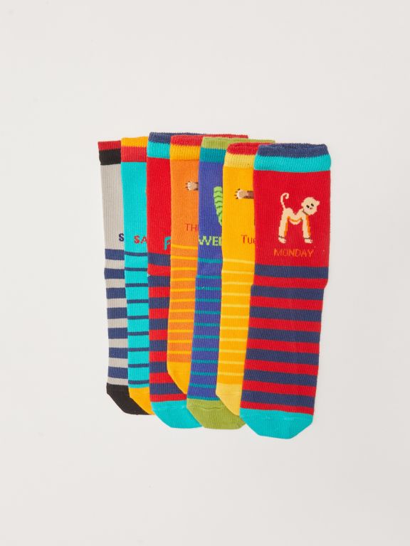 Patterned Boy Socket Socks 7-pack