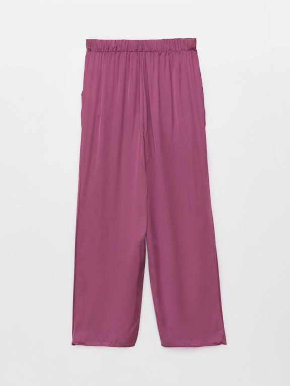 V-Neck Straight Strap Satin Women's Pajamas Set