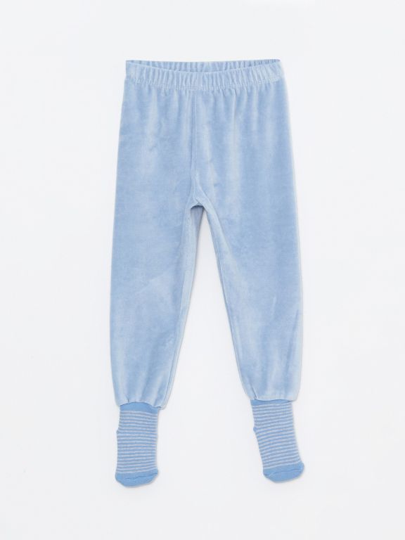 Elastic Waist Basic Baby Boy Corduroy Socked Trousers 2-Piece Set