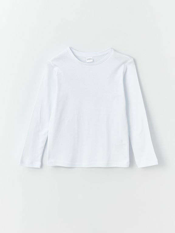Crew Neck Basic Long Sleeve Boy Undershirt