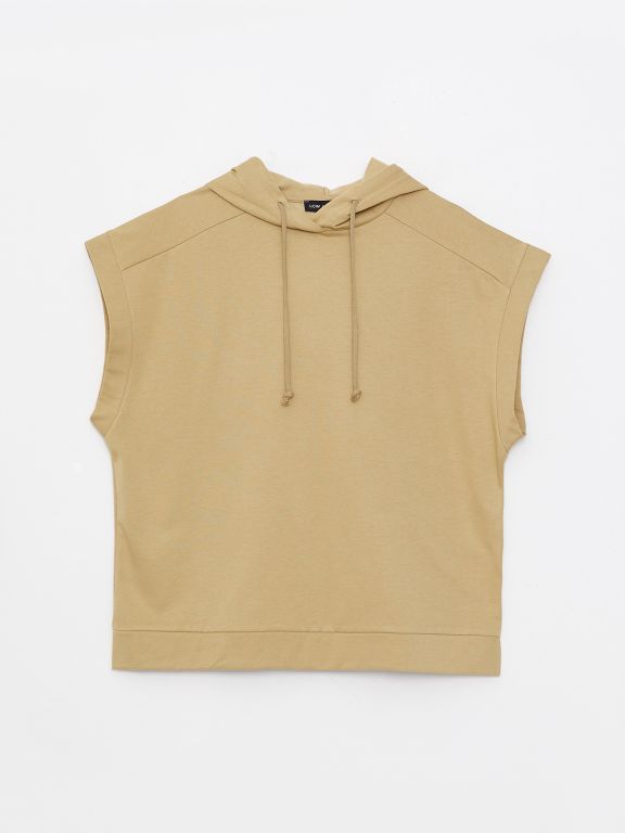 Hooded Printed Short Sleeve Women's T-shirt