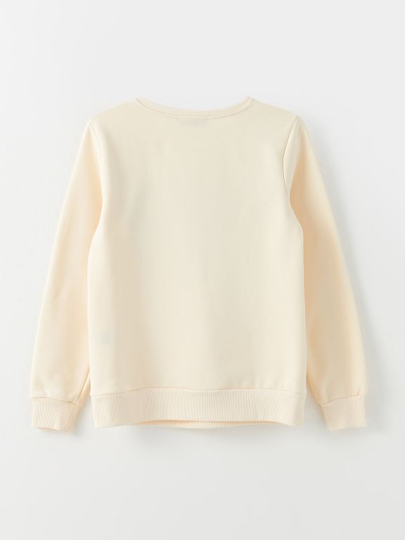 Crew Neck Printed Long Sleeve Women's Sweatshirt