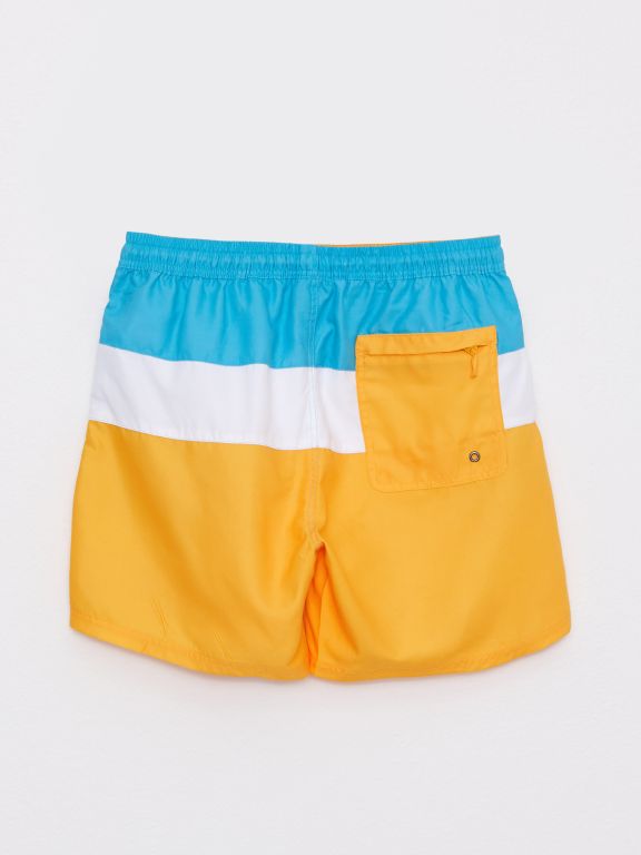 Men's Short Color-Blocked Swim Shorts