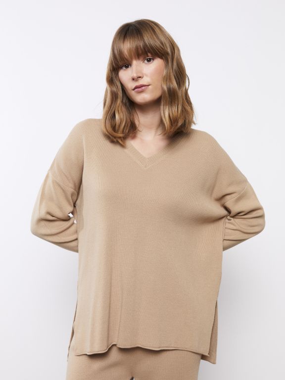 V Neck Regular Long Sleeve Women's Tricot Sweater
