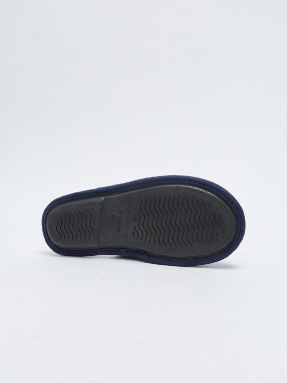 Checked Patterned Closed Front Men's Indoor Slippers