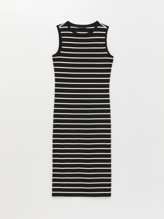 Crew Neck Striped Women's Dress