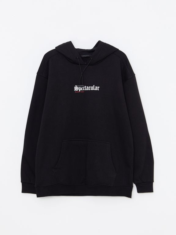 Oversize Hooded Long Sleeve Printed Men's Hoodie