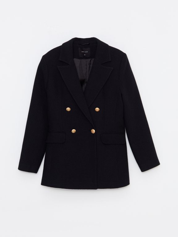 Regular Long Sleeve Tweed Women's Blazer Jacket