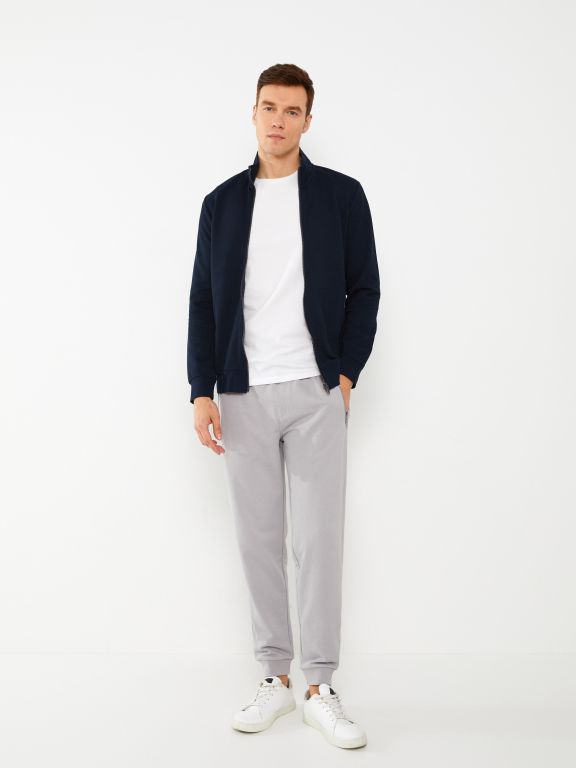 High Collar Long Sleeve Men's Sports Cardigan