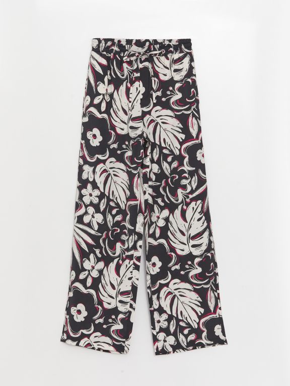 Elastic Waist Comfortable Pattern Patterned Women's Trousers