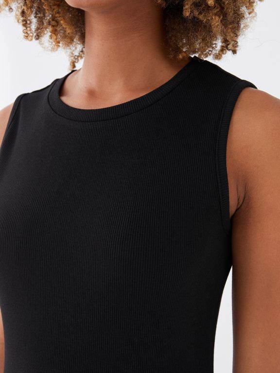 Crew Neck Straight Strap Women's Dress