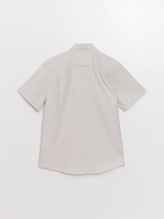 Regular Fit Men's Short Sleeve Dobby Shirt
