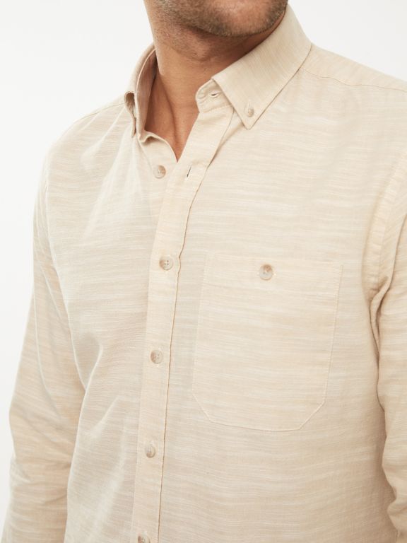 Regular Fit Long Sleeve Patterned Men's Shirt