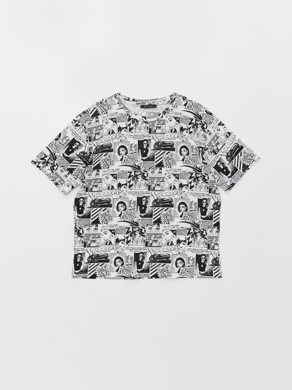 Crew Neck Printed Short Sleeve Women's T-shirt