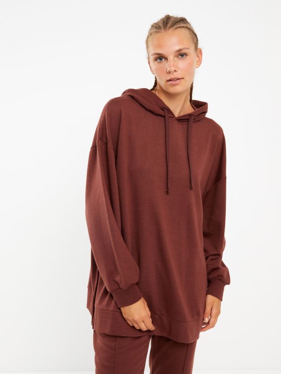 Hooded Printed Long Sleeve Women's Sweatshirt