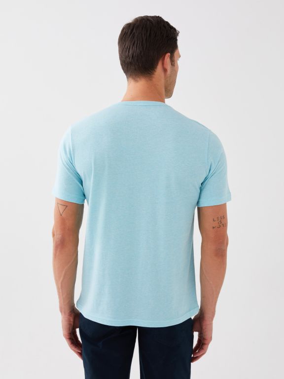 V Neck Short Sleeve Combed Cotton Men's T-shirt