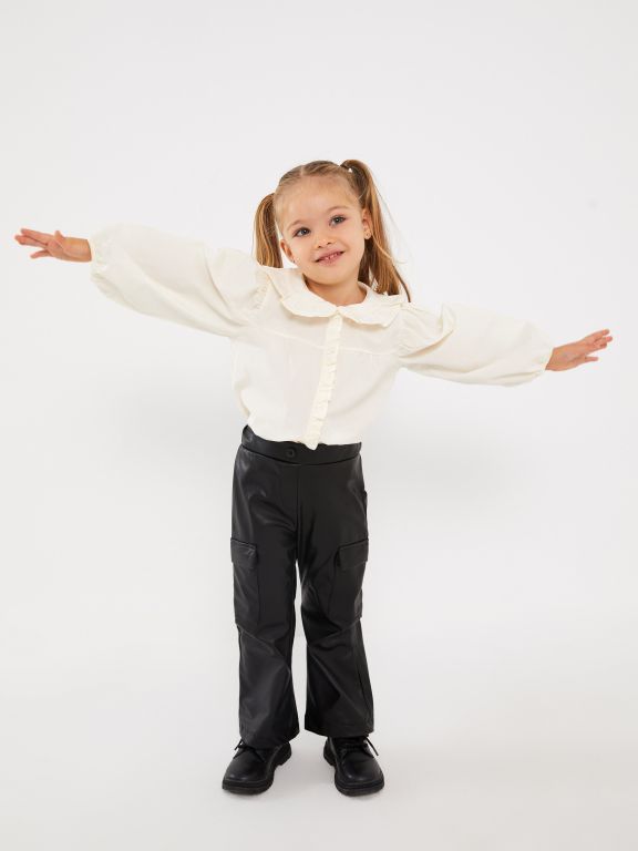 Bebe Collar Basic Baby Girl Shirt