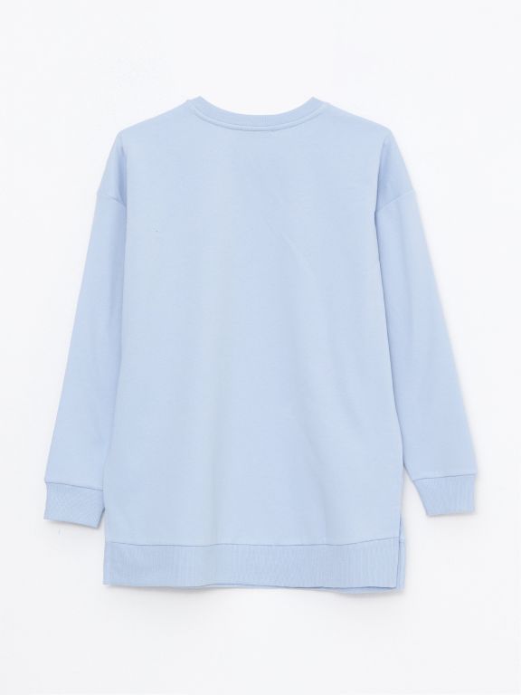 Crew Neck Printed Long Sleeve Women's Sweatshirt