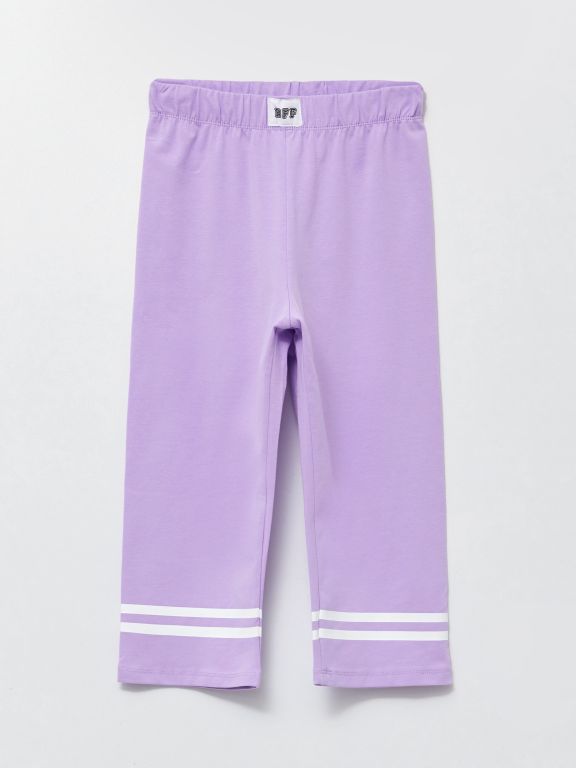 Elastic Waist Striped Cotton Girls' Tights