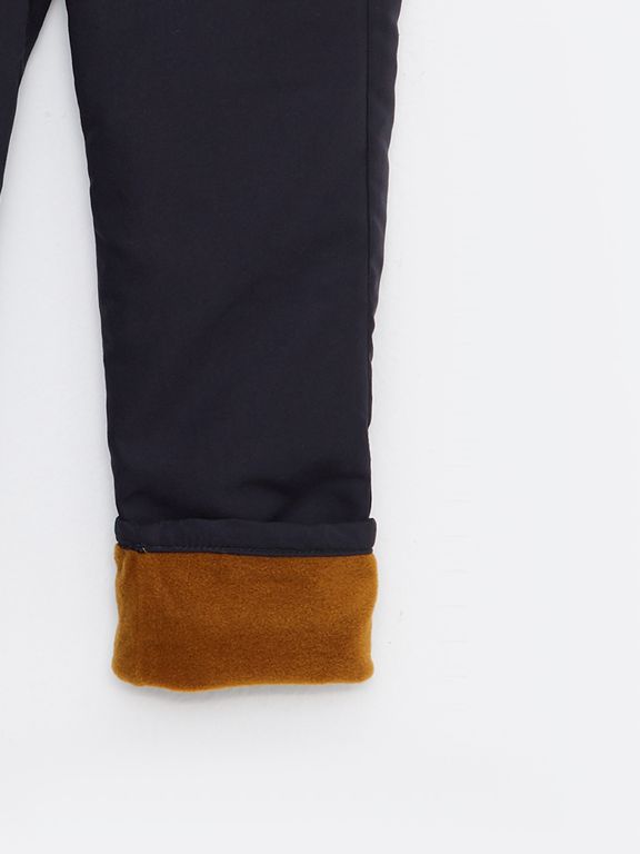 Elastic Waist Basic Fleece Lined Boy Trousers