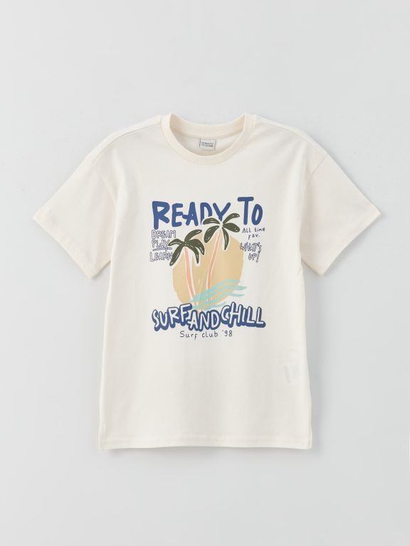 Comfortable Fit Crew Neck Printed Boys T-Shirt