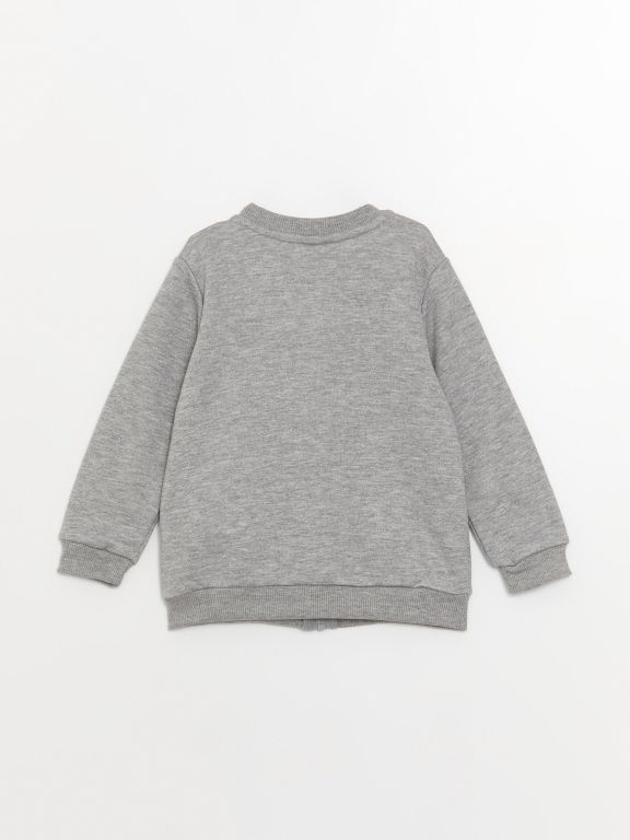 College Collar Long Sleeve Basic Baby Boy Zipper Sweatshirt
