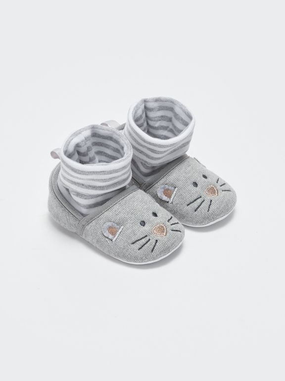 Baby Boy Pre-Toddler House Shoes with Embroidery Detailed Socks