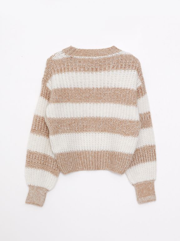 Crew Neck Long Sleeve Women's Tricot Sweater