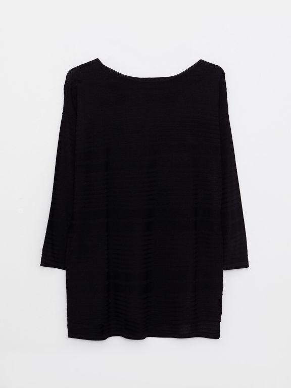 Boat Neck Regular Long Sleeve Women's Tricot Sweater
