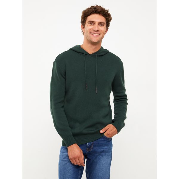 Hooded Long Sleeve Men's Tricot Sweater