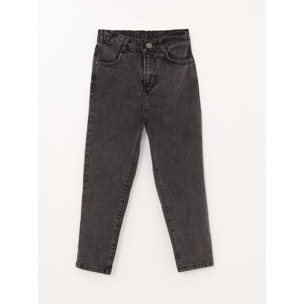 Elastic Waist Basic Girl Denim Trousers